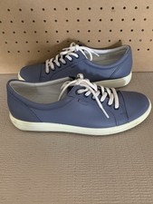 ECCO Women's US Size 10-10.5 Lite Blue Leather Lace-Up Casual Sneakers EU 41
