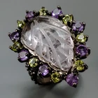 Jewellery 20 ct+ Natural Amethyst Ring 925 Sterling Silver Size 9 /R446823