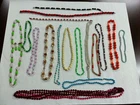Vintage Costume Jewelry Necklaces Plastic / Lucite Beads and Crystals Lot of 17