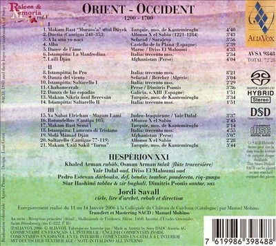 ORIENT-OCCIDENT, 1220-1770 [HYBRID SACD] NEW CD