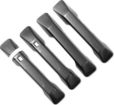 Carbon Fiber Print Keyless Sensor Door Handle Overlay Cover Fits 24-26 Santa Fe