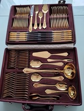 70-teiliges Solingen Besteck 23/24 Karat hartvergoldet Luxus-Set  Originalkoffer