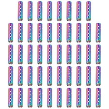 48Pcs 23mm Open Mouth Shoelace Tips Caps, Rainbow Color