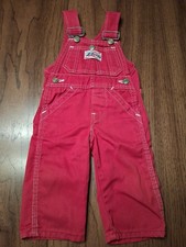 Liberty Bib Overalls Baby 12 Months Red Denim Infant Vintage Made in USA