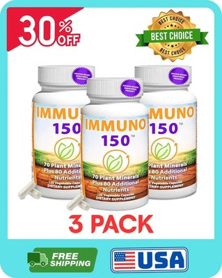 3 Pack Immuno 150, Immune Support Supplement, Packed with 70 Plant Minerals