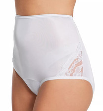 NWOT Vanity Fair Lace Nouveau Brief Hi Waist Panties 13-001 Sz 6 M White Mexico