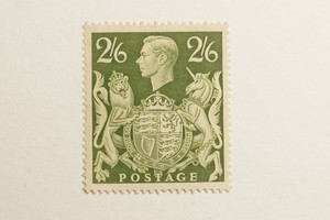 GB King George VI 2/6 Two Shillings Sixpence High Value Definitive Stamp Green