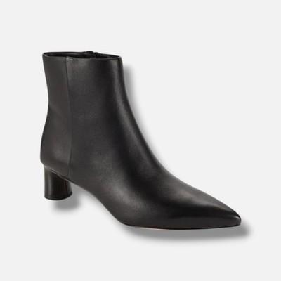 Vince Women's Black Fitz 41mm Leather Booties Shoes Size 8M