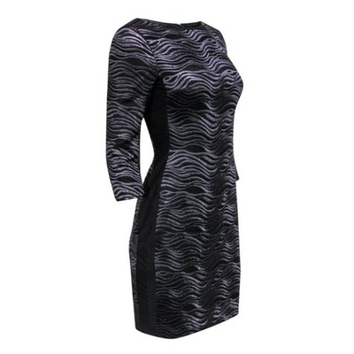Reiss Lennox Textured Dress Sheer Sides Bodycon Zebra Boss Babe Evening Size 6
