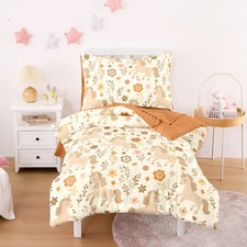 - Toddler Bedding Set for Girls, Cute Unicorn Floral Botanical, 4 Pieces Soft...