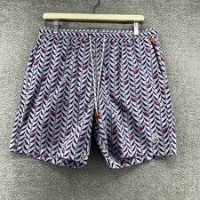 Psycho Bunny Swim Trunks Men Size Large Geometric Purple Summer Lined