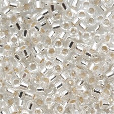 Miyuki Delica Seed Beads Size 11/0 Silver Lined Crystal 7 Gram Tube DB0041