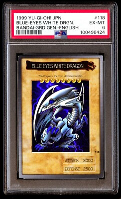 PSA 6 Ex Mint Blue-Eyes Weiß Drache 118 Bandai 3rd Gen 1999 Englisch Graded Card
