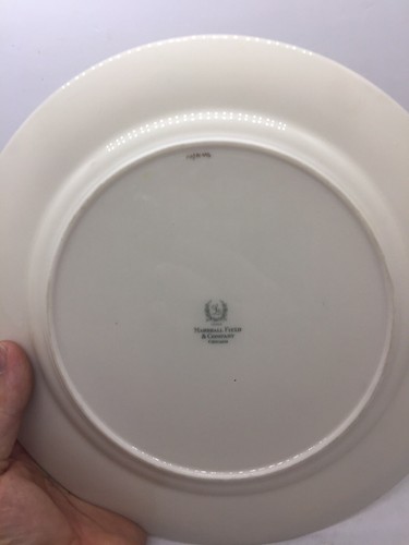 Lenox Marshall Field & Co Chicago Green Stamp Gold Trim Floral Dinner Plate EUC - Picture 8 of 10