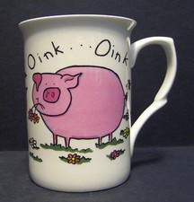 Pig  Oink Fine Bone China Mug Cup Beaker (also comes in sheep & Cow)