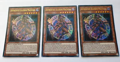 3 x Apprentice Illusion Magician - LEDD-ENA03 - Ultra Rare (Gold Text)- Yugioh