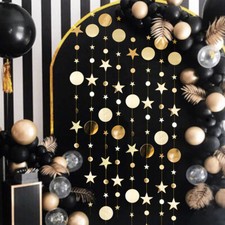 2x 4M Hanging Garland Sparkling Stars Circle Bunting Wedding Home Party Decors