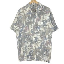 Vintage 70s Triumph of California Art Abstract Disco Button Shirt Mens Medium