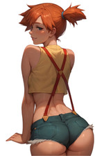 Misty Pokemon Waifu Weatherproof Anime Sticker 6" Car Decal