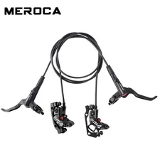MEROCA 4-Piston Caliper Hydraulic Disc Brake Lever Set Front Rear 800/1400mm