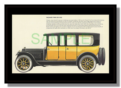 Packard Twin Six 1916 V12 gerahmtes Bild Pierre Dumont kostenlose P&P UK