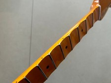 Big head 22 Fret Full Scalloped Maple Guitar Neck part DIY neck Yellow Replace
