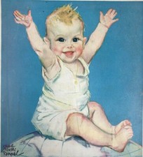 Baby On Globe Maud Tousey Fangel Vintage 1922 Delineator Cover Print Toddler
