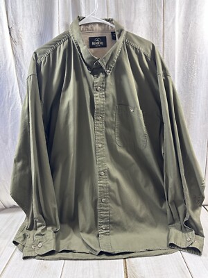 REDHEAD LONG SLEEVE MENS 2XL WORKWEAR SHIRT GREEN CASUAL FRONT POCKET   HUNTING