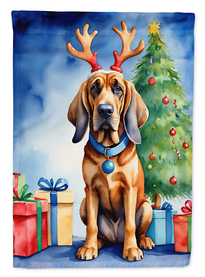 Bloodhound Christmas Reindeer Dog Flag