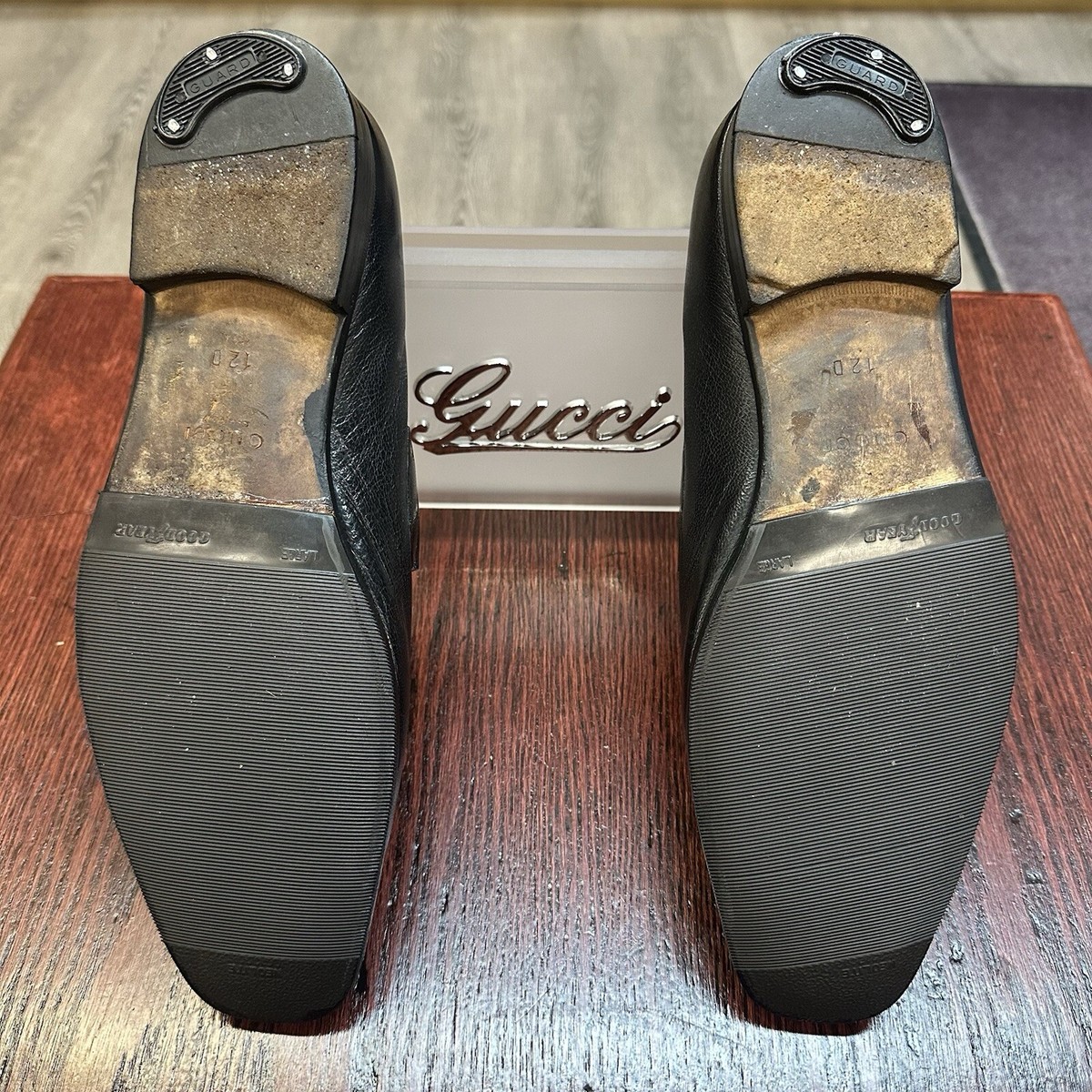 Gucci Bamboo Loafers Slip On Shoes Leather 8.5 Black Gucci Bamboo Men main image 2