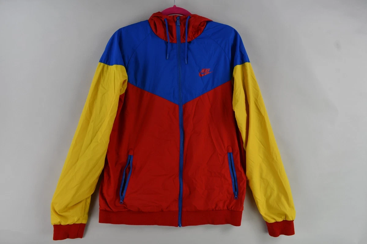 nike men's tech windrunner jacket yellow orange red blue