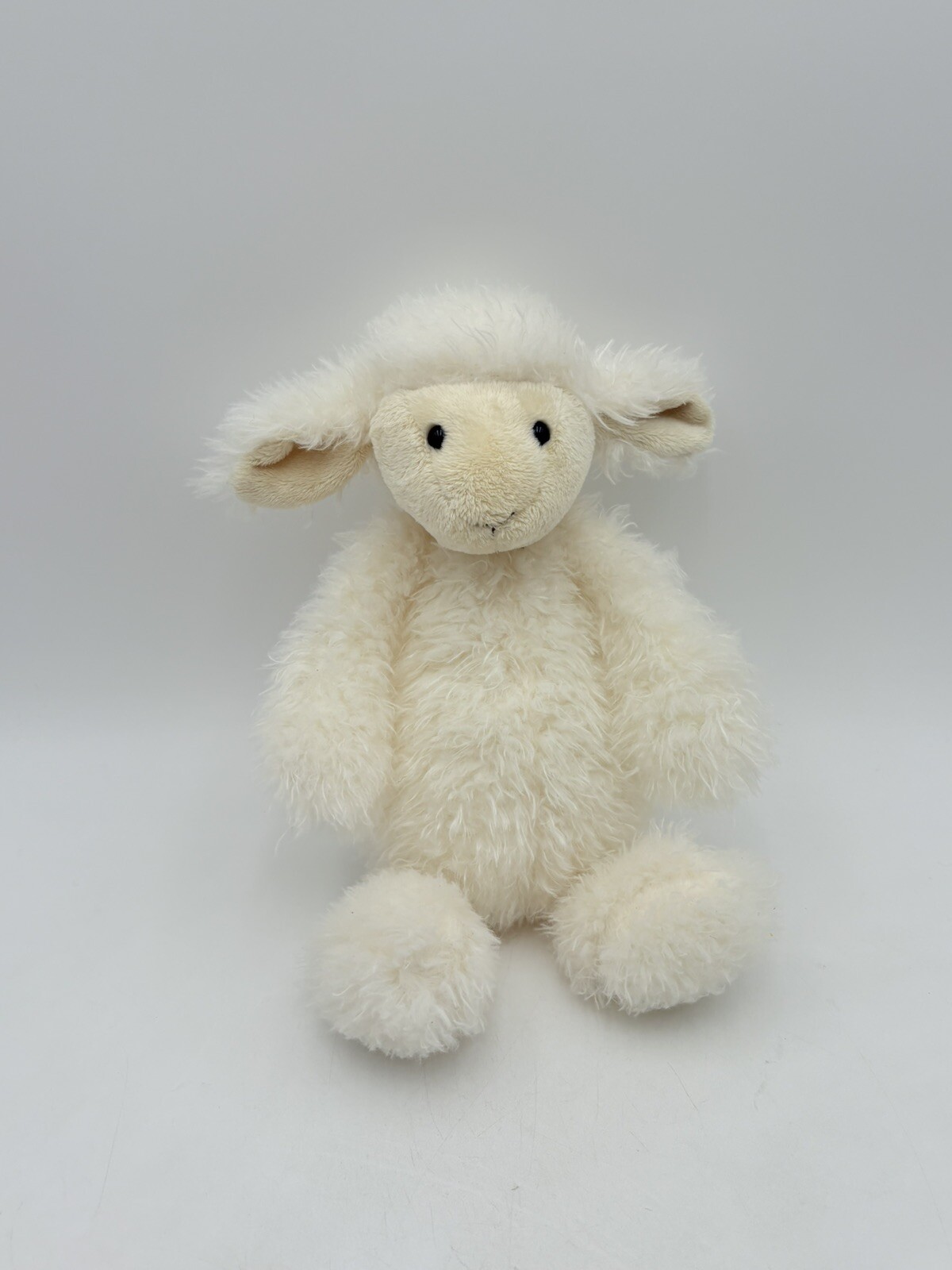 Juguete de Londres Jellycat Lily Cordero Pelo Largo Angora Blanco Oveja Difusa
