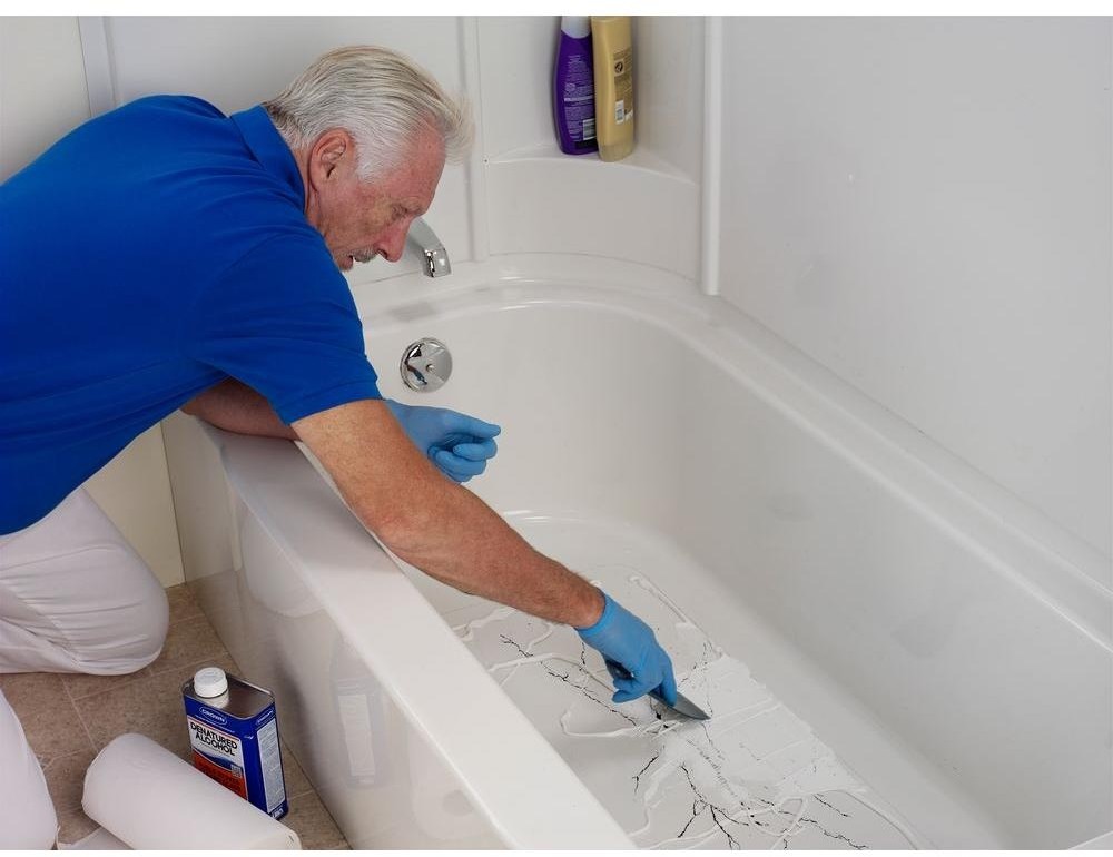 Bathtub Floor Repair Inlay Kit 16 in. x 40 in. Fix Cracked Leaky