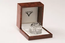 Visconti crystal and palladium desk ink well