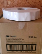 Case 6 Rolls Scotch 3M 311+ High Tack Box Sealing Tape White 2" x 1,000 Yds 311