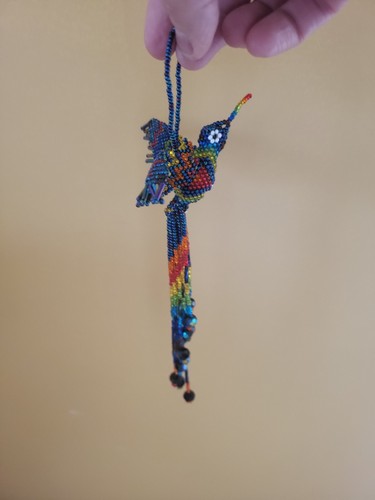 Beaded Hanging Hummingbird Ornament / Decoration - Picture 3 of 3