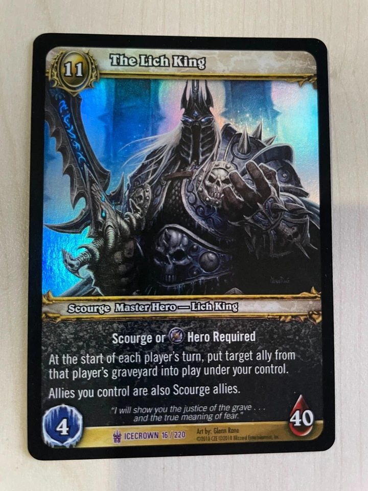 Warcraft WOW TCG Icecrown 16/220 The Lich King NM EN FOIL - Image 3 of 4