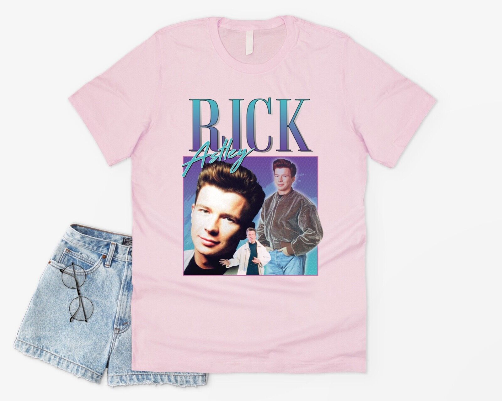 Rick Astley For Prime Minister - Womens T-Shirt - 80s 80's Rolled Song  Lyrics