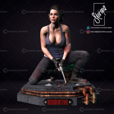 Jill Valentine Resident Evil resin scale model kit unpainted 3d print