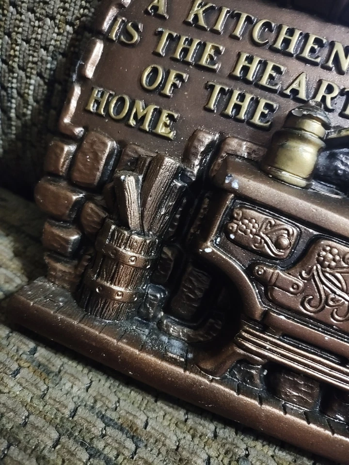 Vintage Miller Studio Chalkware Kitchen Is The Heart Wall Decor 5" Clean 1974  - Image 2 of 4