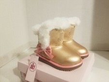 JUICY COUTURE JJK LIL PERRIS TODDLER GOLD EMBELLISHED BOOTS SIZE 7 MEDIUM - NWT