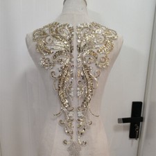 Patch Applique Brodé En Sequins Et Perles Pour DIY Robe Brillante En Paillettes