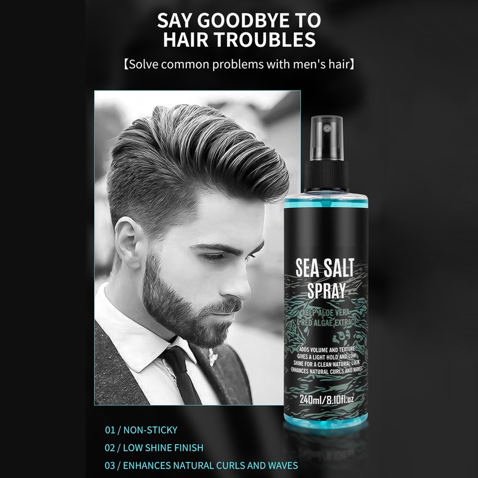 Mens Sea Salt Spray for Hair Organic Hair Texture Spray 240ml High