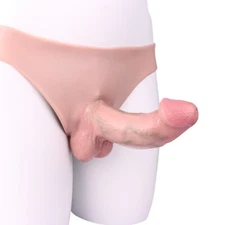 Ultra Large Realistic Strapon Hollow Big Penis Pants Extender Sleeve Panties US