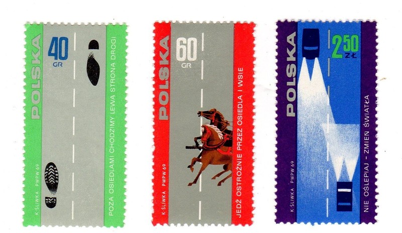 POLAND (1969) TRAFFIC SAFETY (set of 3) MNH 1