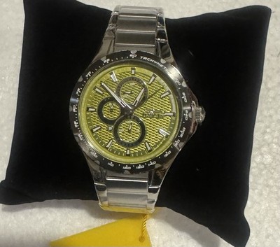 Invicta Aviator Men's Silver Steel Wristwatch 44mm Quartz Green Dial