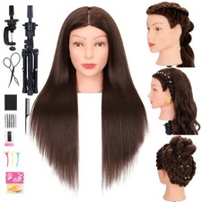 Mannequin Head with 80 Human Hair Cosmetology Practice Doll Head for Braiding...