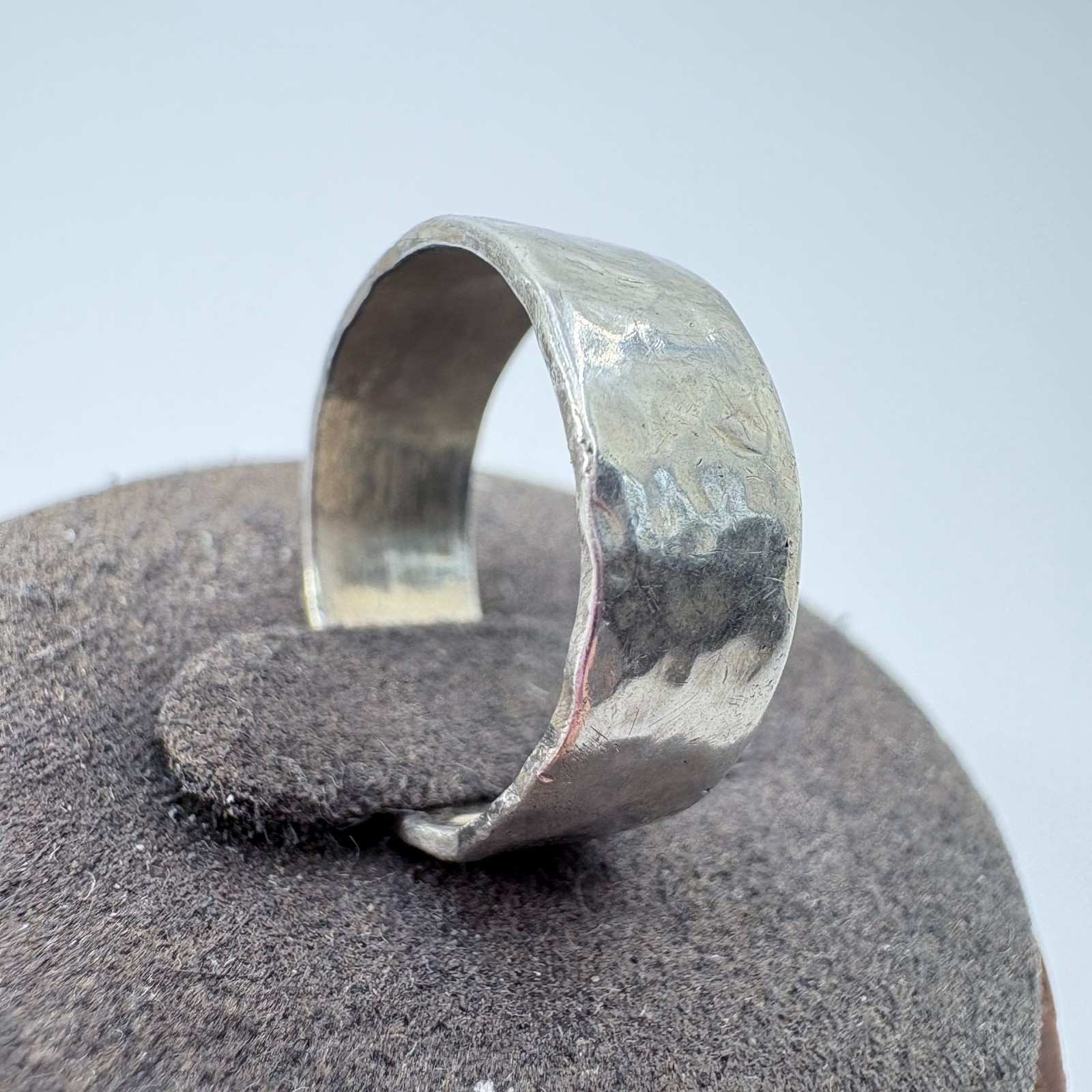 VTG Solid Sterling Silver 925 Hammered Finish Ban… - image 2