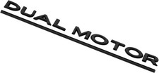 Tesla DUAL MOTOR Emblem MATTE BLACK Model 3 & Y Rear Lid Trunk Emblem Logo Badge