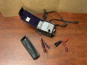 Vintage Amprobe Instrument AMC-2 Hand Crank Meter, Leads & Case,